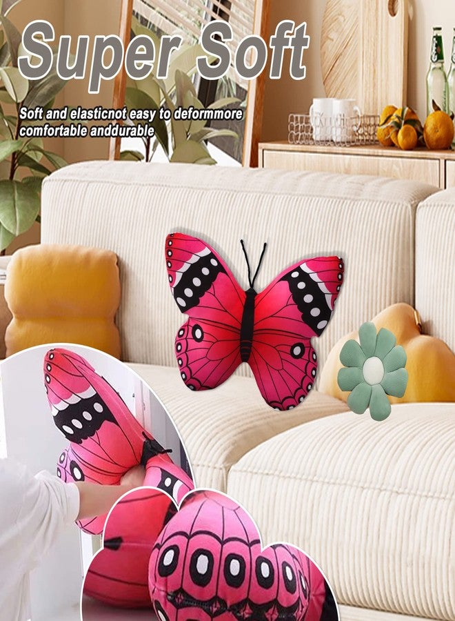 CHELEI2019 15.7" Butterfly Pillow Pink Butterfly Stuffed Animal Plush Toy Decor Gift for Kids - Image 2